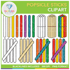 0 0 popsicle stick popsicle png found: Rainbow Popsicle Sticks Clip Art By Dazzling Clips Tpt