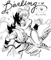 amartbee, lum, vidro (dragon ball), yamcha, dragon ball, dragon ball  heroes, urusei yatsura, absurdres, highres, 1boy, 1girl, animal print,  bandeau, between breasts, boots, breasts, clenched teeth, cosplay, double  bun, dougi, english text,