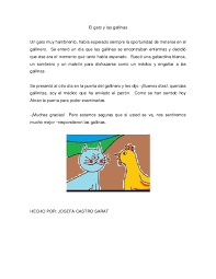 Doc Cuento El Gato Y Las Gallinas Miguel Suy Saquic Academia Edu