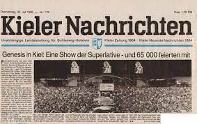 July 8, 2016 by kiel. Live Review Genesis Nordmarksportfeld Kiel News 30th July The Genesis Archive