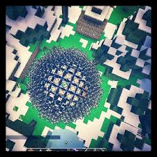Or you could continue the spire/cylinder with a same diameter piece but a large noticeable crag/crack separating the bottom from the top half to let in plenty of light and make the top flat or only slightly angled to avoid a conical roof. My Eco House In Minecraft Underground With Glass Dome Roof Minecraft Design Dome Ceiling Dome Roof