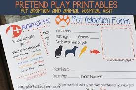 Free Pretend Play Printables For Animals And Pet Adoption Pretend Play Printables Dramatic Play Preschool Pretend Play