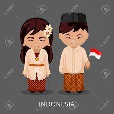 It is derived from indonesian culture and indonesian traditional textile traditions. Indonesians In National Dress With A Flag Man And Woman In Traditional Royalty Free Cliparts Vectors And Stock Illustration Image 96984264