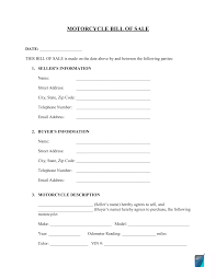 If you can have the bill of sale notarized, that's even better—it's legal proof you paid for the motorcycle, so the owner can't go back on. Free Motorcycle Bill Of Sale Form Pdf Template Formspal