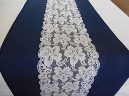 Wedding Table Runner Navy Blue And White Lace Bridal Shower Beach Wedding Table Decor Navy Centerpieces Wedding Table Decorations Blue Table Runners Wedding