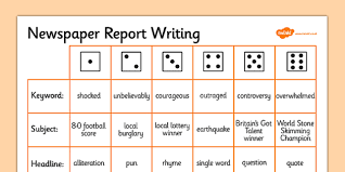 Maybe you would like to learn more about one of these? Newspaper Report Writing Dice Activity Esl Newspaper Writing Resources