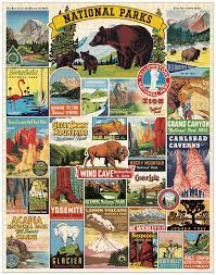 National parks map 1000 piece puzzle. Vintage Themed Puzzles National Parks Jigsaw Puzzles 1000 Piece Jigsaw Puzzles