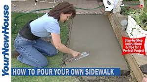 It does not take long before you can walk on concrete without damaging it. How To Make A Concrete Sidewalk Do It Yourself Youtube