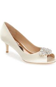 Badgley Mischka Nakita Kitten Heel Peep Toe Pump Women Available At Nordstrom Bridesmaids Heels Kitten Heel Wedding Shoes Badgley Mischka Shoes Wedding
