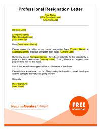 No matter if you are a recent college graduate or senior executive, sometimes personal issues suddenly arise that force us to resign. Professional Two Weeks Notice Resignation Letter Template Job Resignation Letter Resignation Letter Sample Professional Resignation Letter