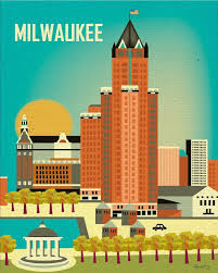 Milwaukee Wisconsin Skyline Print Wall Art For By Loosepetals Milwaukee Skyline Milwaukee Wisconsin Skyline Art