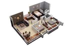 2 Bhk Builder Floor 550 Sqft New Delhi Denah Rumah