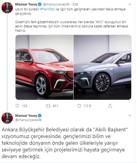 mansur yavaş yerli oto ile ilgili g&ouml;rsel sonucu"