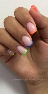 Easy neon pink and green argyle nails with �. 50 Cute Summer Nail Ideas For 2020