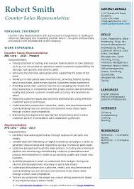 counter sales representative resume