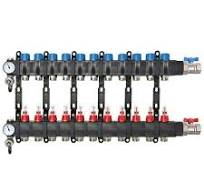 Collecteur composite 1" (26/34) PCBT - 11 départs mâle 3/4’’ EK avec kit  vannes - Conecterm