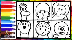 Dibuja Y Colorea A Pocoyo Y Sus Amigos Dibujos Para Ninos Youtube