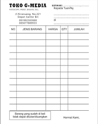 Download nota format word dan excel | salamun picassa. Contoh Nota Toko Fotocopy
