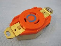 Details About 5857 Hubbell Twist Lock Receptacle 20a 250v Plug Orange Only One Screw
