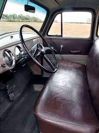 1954 Chevy Truck Interior View Brown Bench Seat Photo 5 1954 Chevy Truck Chevy Trucks Classic Chevy Trucks