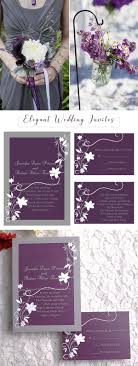 Rustic Floral Plum And Grey Wedding Invitations Ewi001 Wedding Invitations Vintage Purple Purple Wedding Bouquets Purple Wedding Invitations