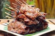 Thai Grilled Pork on a Skewer with Sticky Rice, Khao Niaow Moo ...