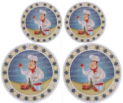 Blue Chef Themed Round Stove Metal Burner Covers