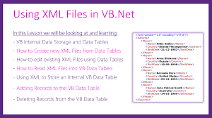 VB Data Tables and Writing XML Files – Passy World of ICT