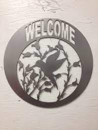 Maybe you would like to learn more about one of these? Metal Hummingbird Welcome Sign Etsy Custom Metal Art Metal Tree Wall Art Metal Tree