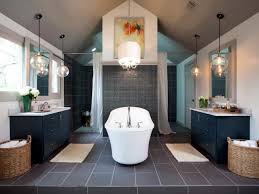 How stunningly bold does this bathroom look with its deep grey cupboards and drawers against the white vanity?! Master Bathroom Redecorating Ideas