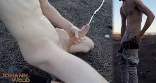 Caught Playing Around Naked Outdoors Huge Cumshot of the Adrenaline Kick:  Gay Porn