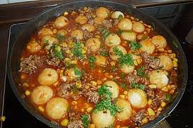 Hackpfanne Mit Mini Knodel Rezepte Knodel Rezept Lecker Kochen