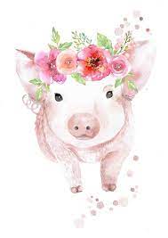 Our canvas wall art and art prints are proudly printed in the usa using the Watercolour Piglet With Flower Crown Print Watercolour Piglet With Flower Crown Print The Post Watercolour Piglet With F Pig Painting Crown Painting Pig Art