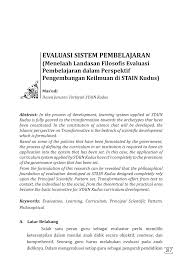 Rangkuman ruang lingkup evaluasi pelaksanan pembelajaran seni dapat dikelompokan berdasarkan: Pdf Evaluasi Sistem Pembelajaran Menelaah Landasan Filosofis Evaluasi Pembelajaran Dalam Perspektif Pengembangan Keilmuan Di Stain Kudus