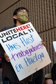 Striking Sky Harbor workers protest HMSHost outside Terminal 4