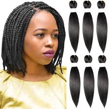 KAVSORAPI Braiding Hair 10 Inch Pre Stretched Hair Color 1 Short Straight  Crochet Braids Yaki Synthetic Hair 6 Packs (1#/Jet Black) : Buy Online at  Best Price in KSA