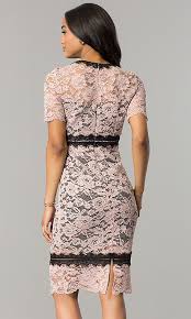 Pink wedding dresses | preownedweddingdresses.com. Black Wedding Guest Dress With Pink Lace Promgirl