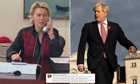 Ursula von der leyen ist verantwortlich für die vergabe von aufträgen an externe berater. Boris Johnson And Ursula Von Der Leyen Agree To Redouble Efforts To Reach A Trade Deal Daily Mail Online