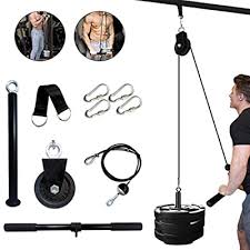 The triceps pulldown, also called a pushdown, is an isolation weight training exercise. Buy Ihayner Fitness Lat Pulley System With Loading Pin Diy Home Gym Equipment Cable Crossover Attachment For Triceps Pull Down Biceps Curl Back Forearm Shoulder Online In Qatar B087g8c53s