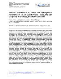 PDF) Vertical Distribution of Ozone and Nitrogenous Pollutants in an Air  Quality Class I Area, the San Gorgonio Wilderness, Southern California
