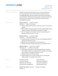 It is a quick summary of yourself. Registered Nurse Resume Examples Nursing Livecareer