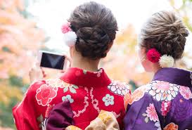 初詣の髪型和装に似合うレトロかわいい着物のヘアカタログ C