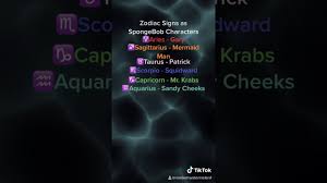 Ranking every zodiac sign from best to worst : Zodiac Signs As Spongebob Characters Youtube