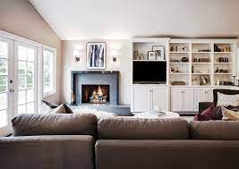 A fireplace or hearth is a structure made of brick, stone or metal designed to contain a fire. Sectional Sofas Small Living Room Kitchen With Patio Doors Google Search Off Center Fireplace Living Room Design Inspiration Family Living Rooms