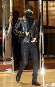 Gimpo Airport Heading To Osaka Japan 131219 Bts Rm Namjoon Jin Seokjin Suga Yoongi Jhope Hoseok Jimin Taehyung V J Leather Jacket Fashion Jimin