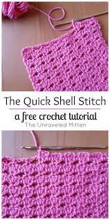 Quick Shell Crochet Stitch Tutorial Crochet Stitches For Beginners Crochet Blanket Patterns Crochet Instructions