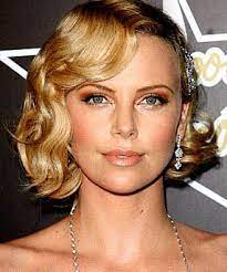 Charlize Theron Finger Waves And Golden Makeup Hollywood Hair Vintage Short Hair Short Wedding Hair