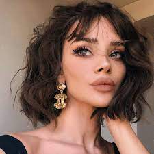 This curly short hair with bangs is proof positive that you can. Amazon Com Entranced Styles Short Wavy Bob Wig With Bangs Curly Wigs For Black Women Heat Resistant Synthetic Wig Natural Black Dark Brown Mix Color Wigs Beauty