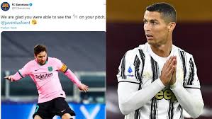 Profilo twitter ufficiale della juventus. Fc Barcelona La Liga Barcelona S Controversial Tweet To Juventus You Were Able To See The Goat On Your Pitch Marca In English
