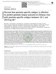 Pdf Percent Free Prostate Specific Antigen Is Effective To